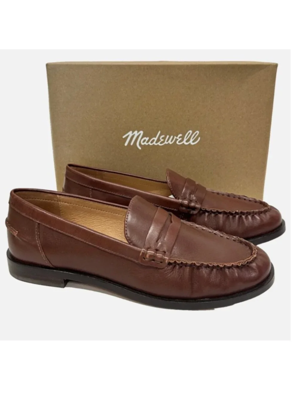 Madewell NYE Penny Loafers Apple Butter Brown Size 6.5 NEW IN BOX